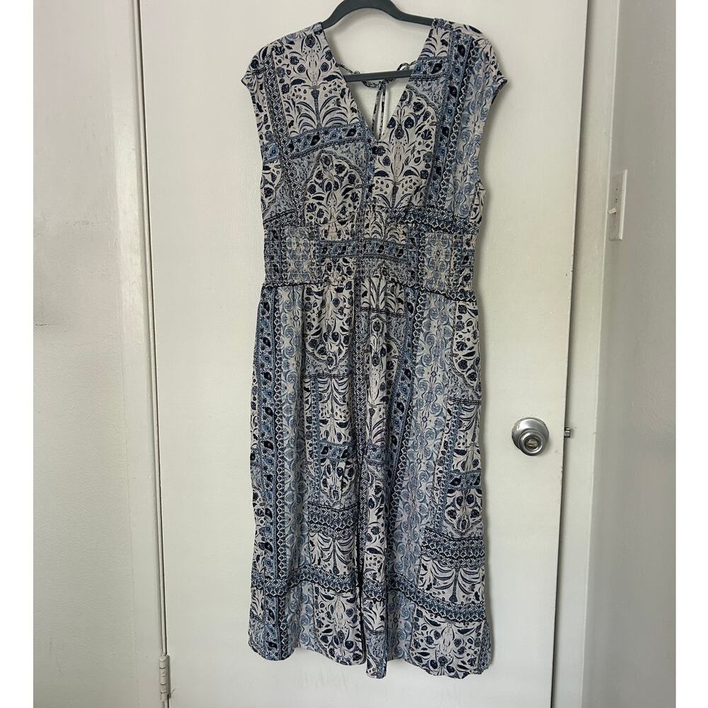 Western Patchwork Midi Dress